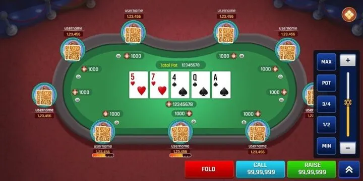 Hành động trong một ván Poker Texas Hold'em